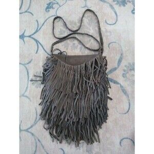 Ecote Anthropologie Suede Boho FringeLeather Rodeo Designer Braided Crossbody